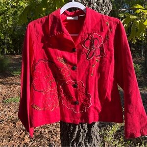 Parisian Works Petite Beautiful Red Beaded, Sequined, and Embroidered Size Small